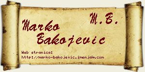 Marko Bakojević vizit kartica